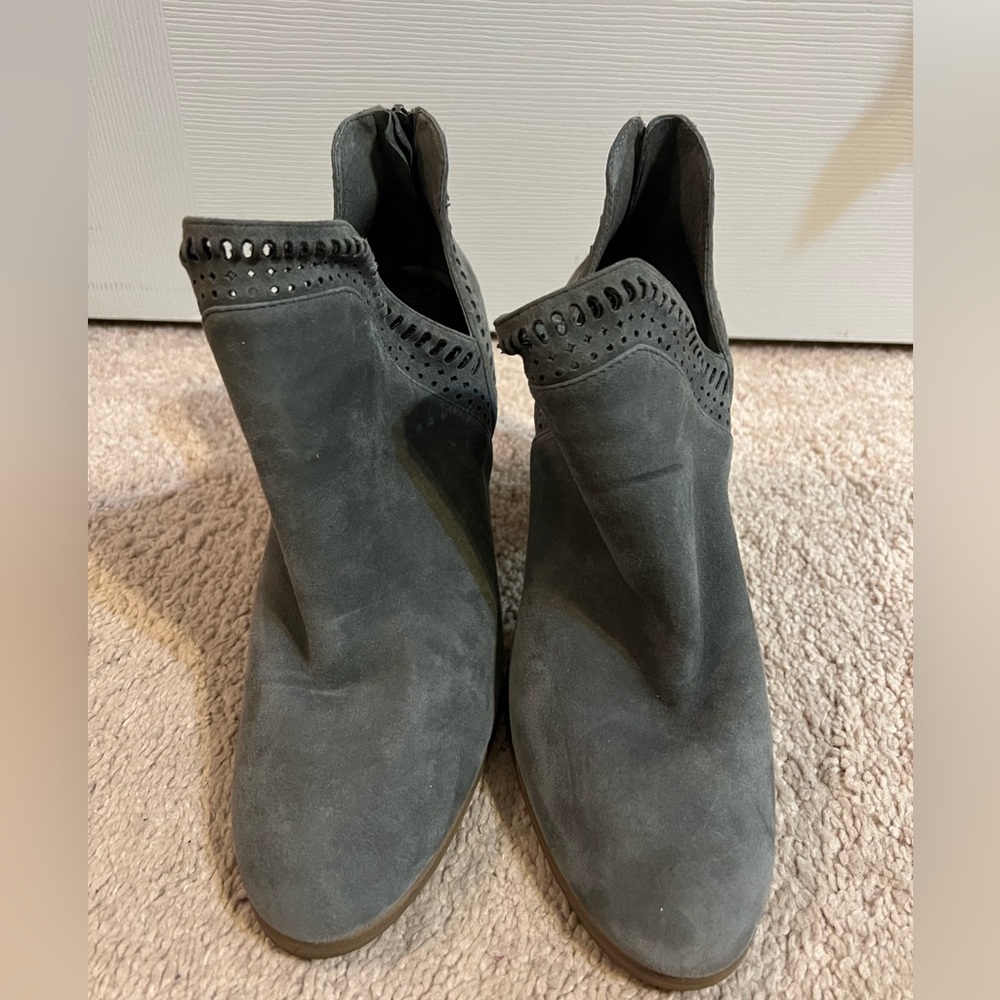 Vince Camuto, gray suede booties! Size 10